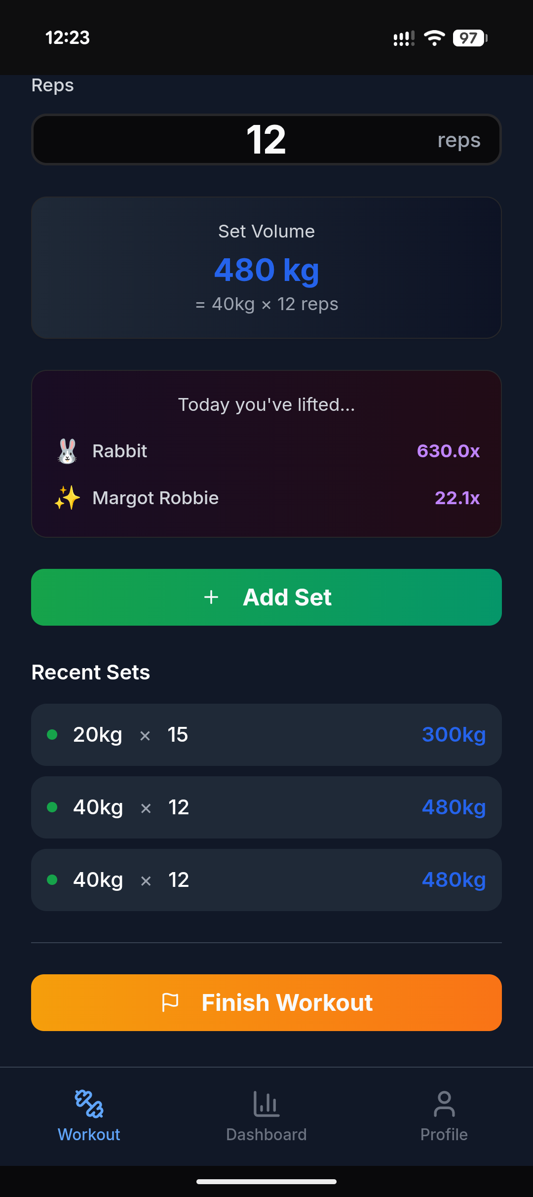 Workout Summary