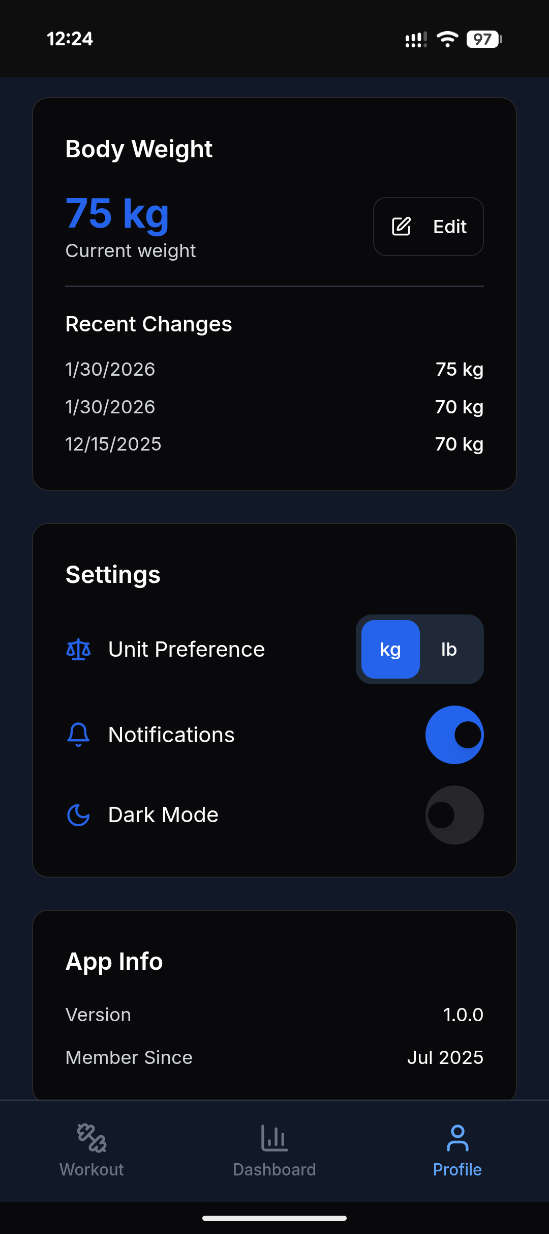 Profile Settings